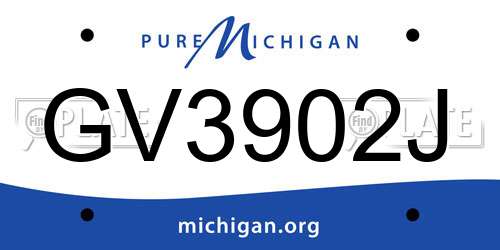 GV3902J Michigan License Plate