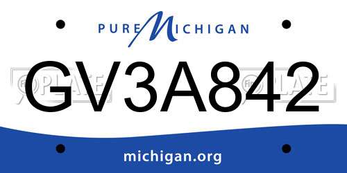 GV3A842 Michigan License Plate