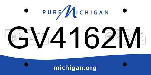 GV4162M Michigan License Plate
