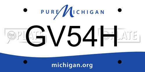 GV54H Michigan License Plate
