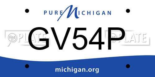 GV54P Michigan License Plate