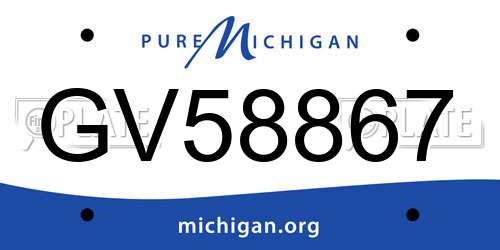GV58867 Michigan License Plate
