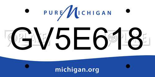 GV5E618 Michigan License Plate