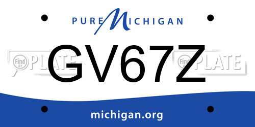 GV67Z Michigan License Plate