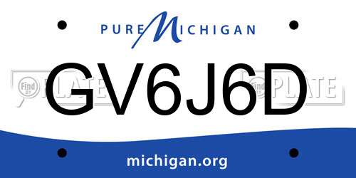 GV6J6D Michigan License Plate