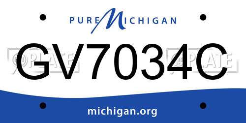 GV7034C Michigan License Plate