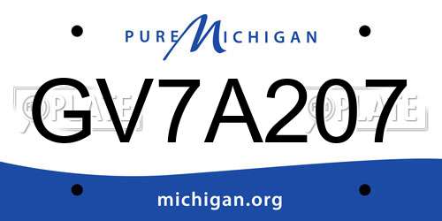 GV7A207 Michigan License Plate