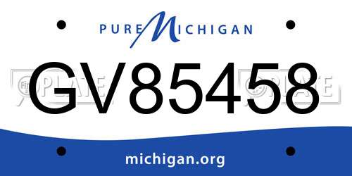 GV85458 Michigan License Plate