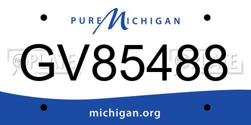 GV85488 Michigan License Plate