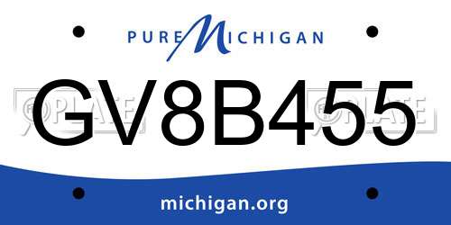 GV8B455 Michigan License Plate