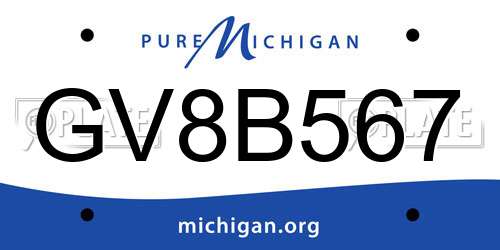 GV8B567 Michigan License Plate