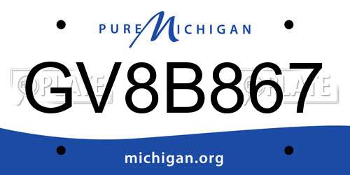 GV8B867 Michigan License Plate