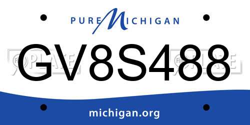 GV8S488 Michigan License Plate