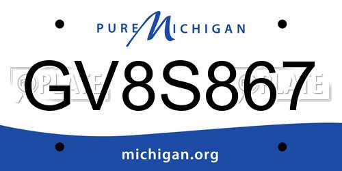 GV8S867 Michigan License Plate