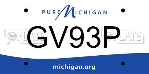 GV93P Michigan License Plate