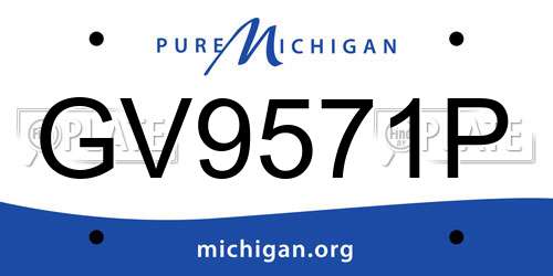 GV9571P Michigan License Plate