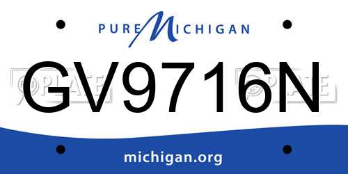 GV9716N Michigan License Plate