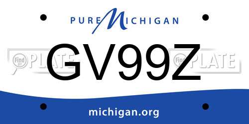 GV99Z Michigan License Plate
