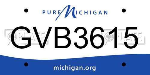 GVB3615 Michigan License Plate
