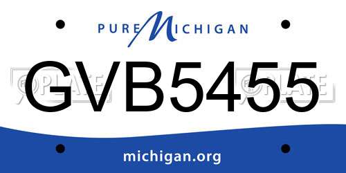 GVB5455 Michigan License Plate
