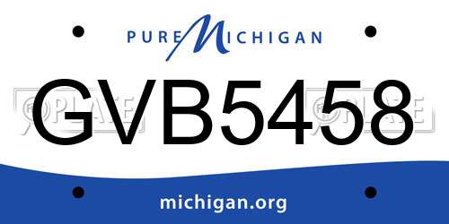 GVB5458 Michigan License Plate