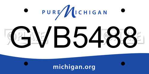 GVB5488 Michigan License Plate