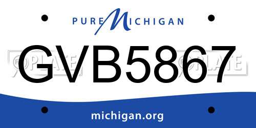 GVB5867 Michigan License Plate