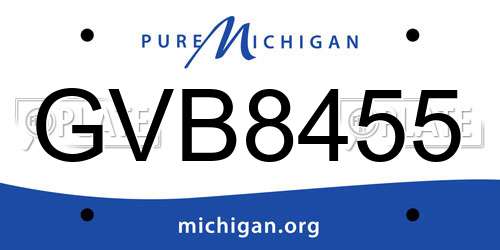 GVB8455 Michigan License Plate
