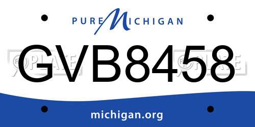 GVB8458 Michigan License Plate
