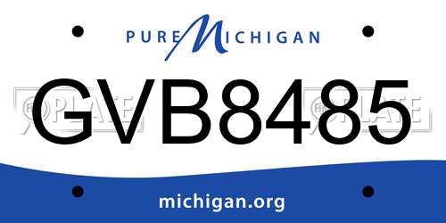 GVB8485 Michigan License Plate