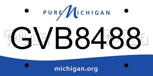 GVB8488 Michigan License Plate