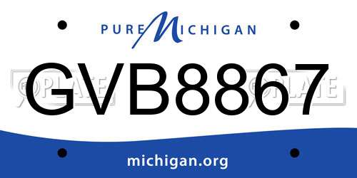 GVB8867 Michigan License Plate