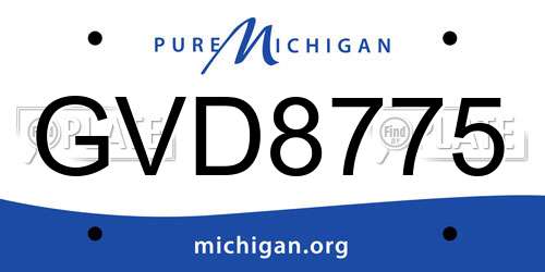 GVD8775 Michigan License Plate