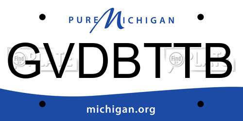 GVDBTTB Michigan License Plate