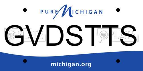 GVDSTTS Michigan License Plate