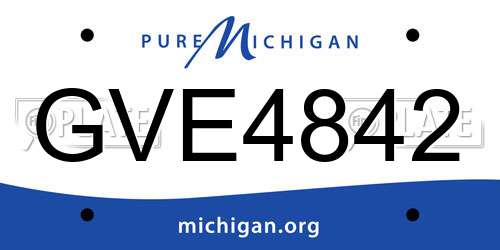 GVE4842 Michigan License Plate