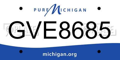 GVE8685 Michigan License Plate