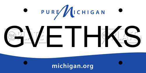 GVETHKS Michigan License Plate