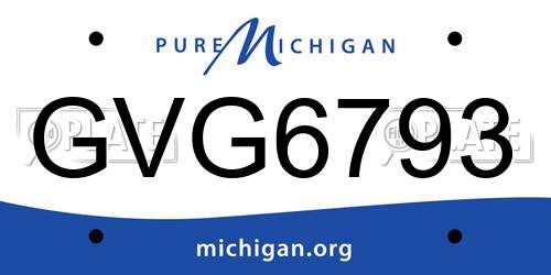 GVG6793 Michigan License Plate