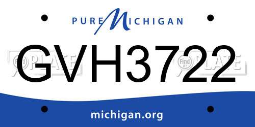 GVH3722 Michigan License Plate
