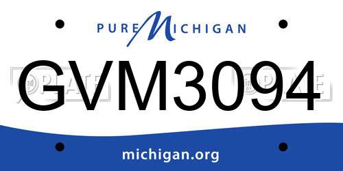 GVM3094 Michigan License Plate