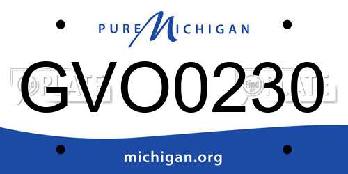 GVO0230 Michigan License Plate