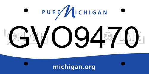 GVO9470 Michigan License Plate