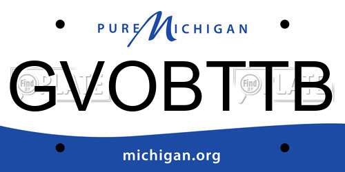 GVOBTTB Michigan License Plate