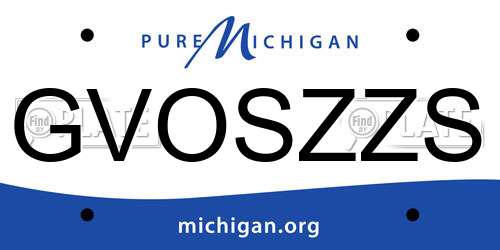 GVOSZZS Michigan License Plate