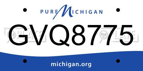 GVQ8775 Michigan License Plate