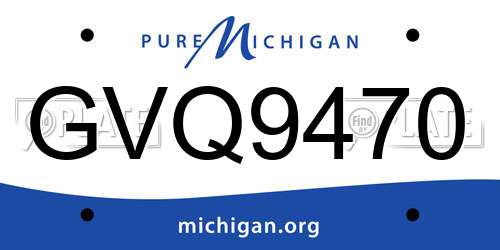 GVQ9470 Michigan License Plate