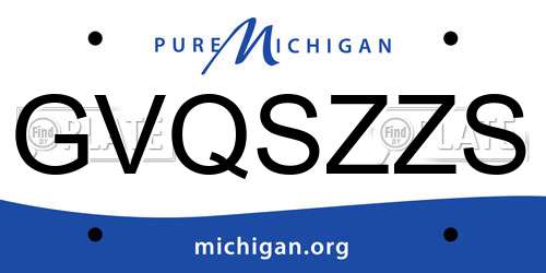 GVQSZZS Michigan License Plate