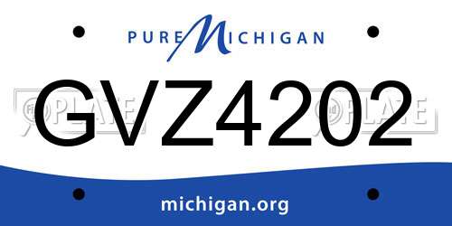 GVZ4202 Michigan License Plate