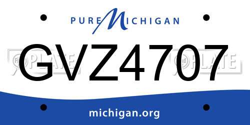 GVZ4707 Michigan License Plate